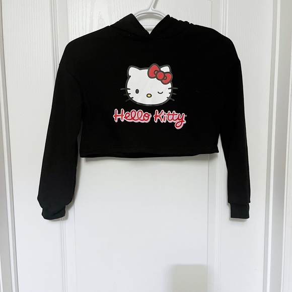 SHEIN Kids Hello Kitty Crop Sweatshirt Hoodie - Picture 1 of 1